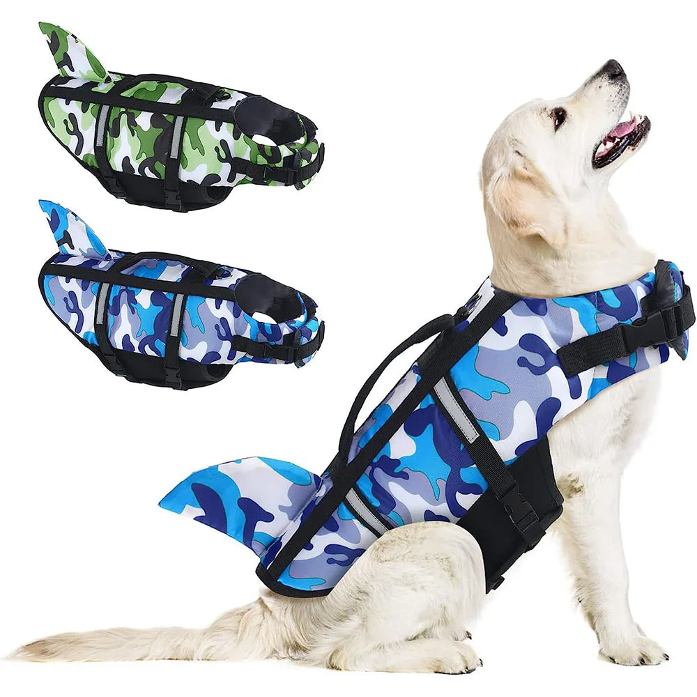 Dog Life Jacket Lightweight Adjustable High Visibility Dog Life Vest for Swimming High Flotation Reflective Life Jacket for Dogs