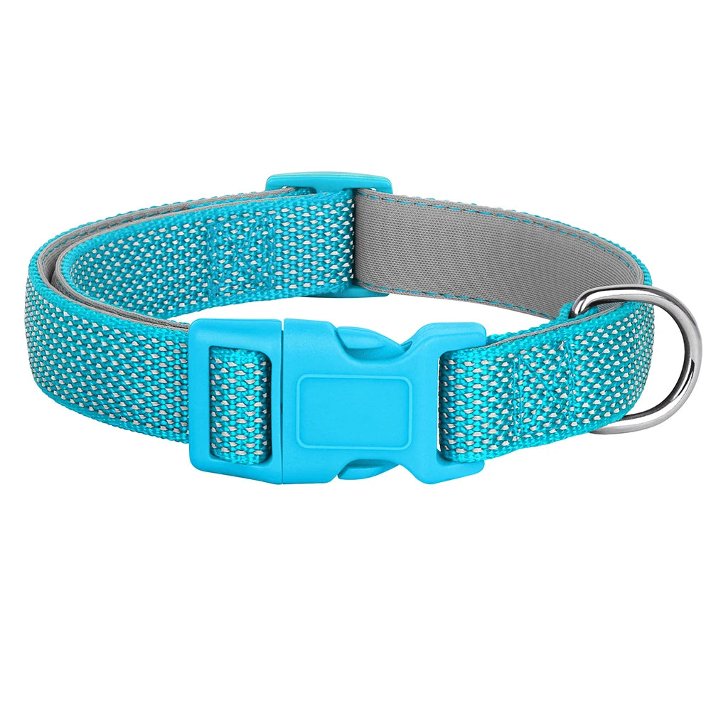 Reflective Pet Dog Collar Durable Nylon Dog Collars Necklace Adjustable Puppy Collars for Small Large Dog Pug Safety In Night