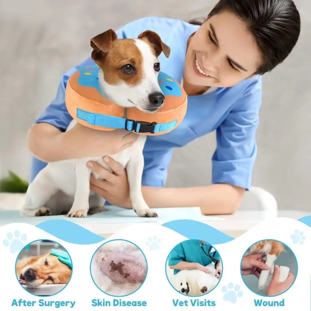 Protect Inflatable Dog Collar After Surgery Recovery Pet Collar for Small Medium Large Dogs Soft Dog Elizabeth Cone Collar