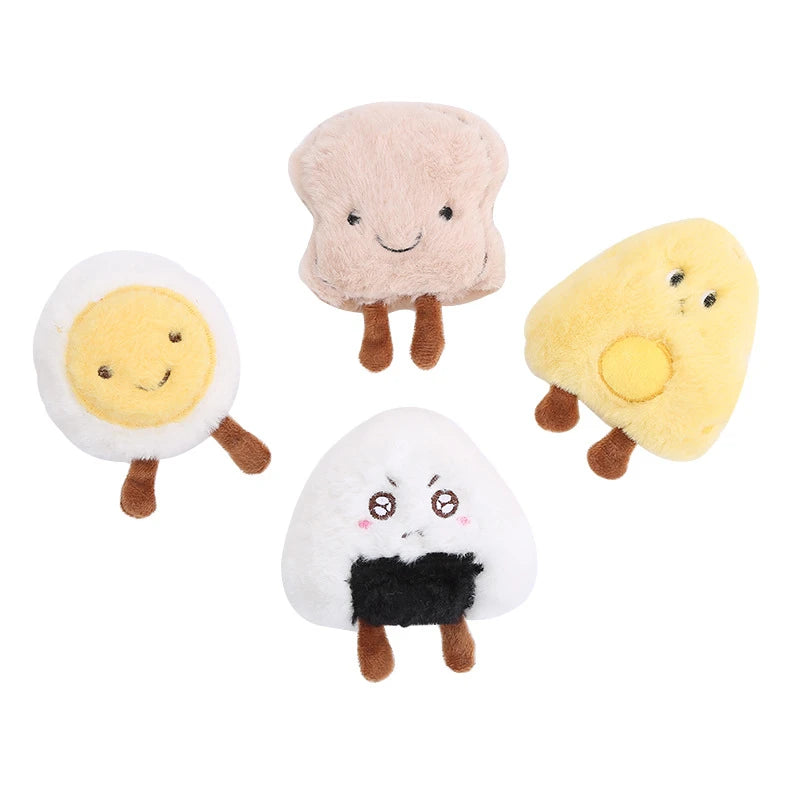 Rice Ball Tasty Food Toys For Dog Teeth Cleaning Soft Cotton Cat Products Catnip Puppy Pet Item Squeaky York Dog Accessories