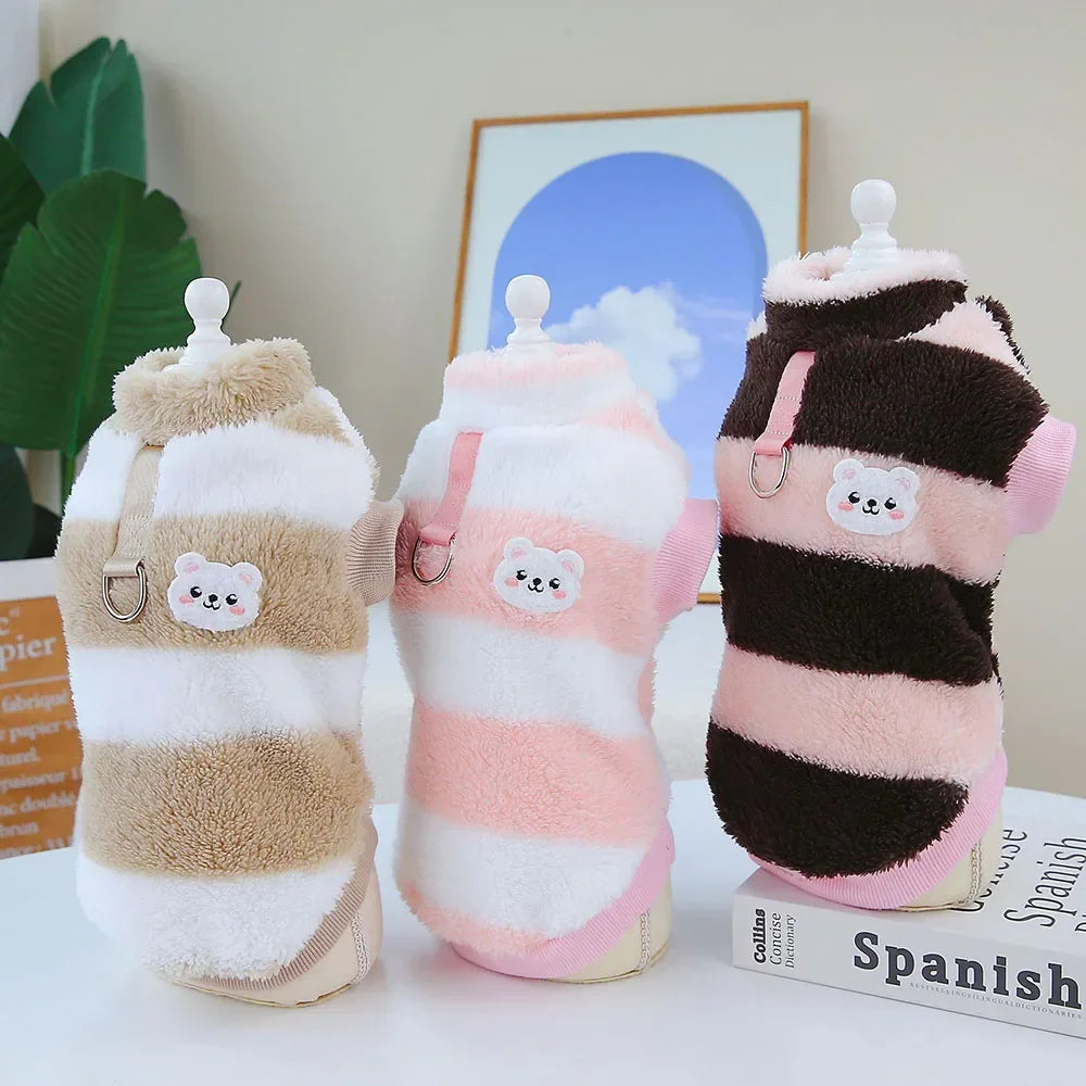 Soft Coral Fleece Cat Shirt Dog Vest Pet Dog Clothes for Small Dogs Puppy Clothing Pet Sweater Spring Autumn Winter Pet Outfits