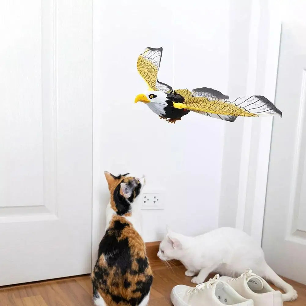 Interactive Cat Toy Can Fly And Call Electric Eagle Simulation Simulation Chirps Birds Interactive Slaps Cat Bird Light Toy V7C2