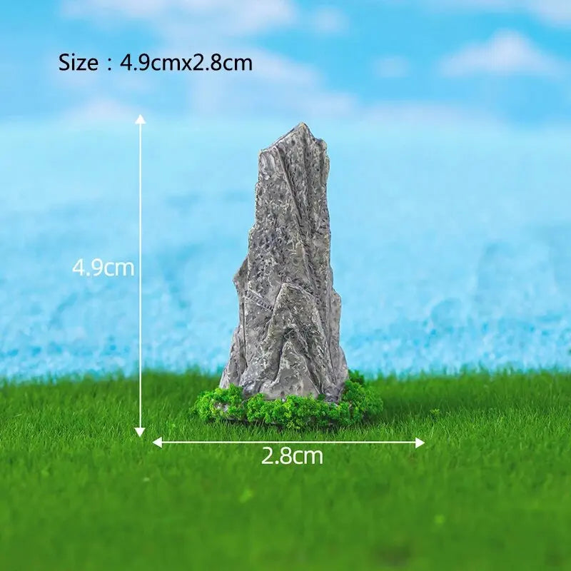 Simulated Moss Small Rockery Aquarium Ornaments Decoration Artificial Resin Pool for fish Tank Creative Ornament Background Home