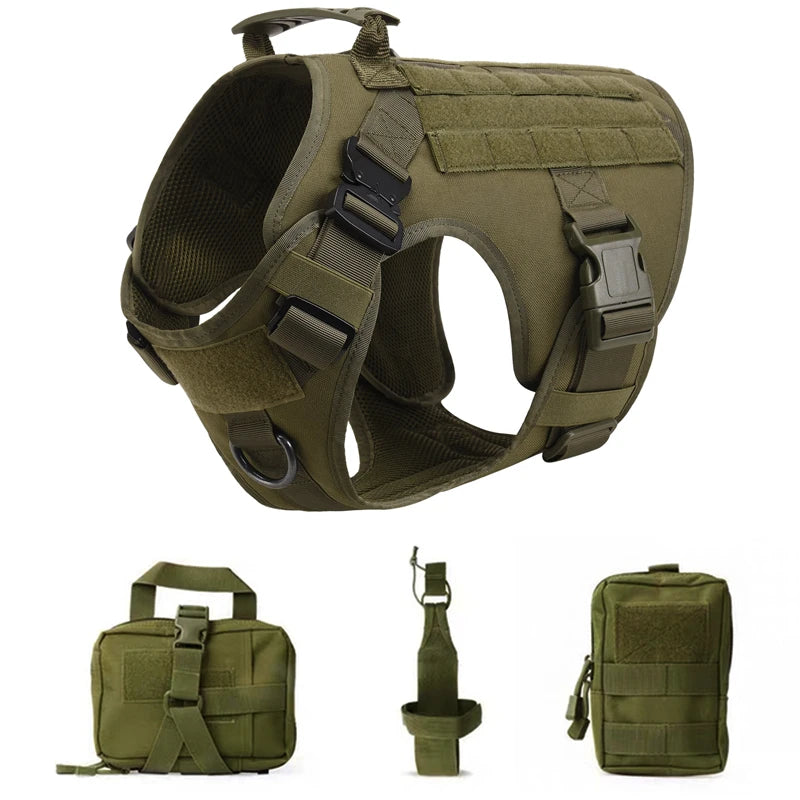 K9 Tactical Military Vest Pet German Shepherd Golden Retriever Tactical Training Dog Harness and Leash Set For All Breeds Dogs