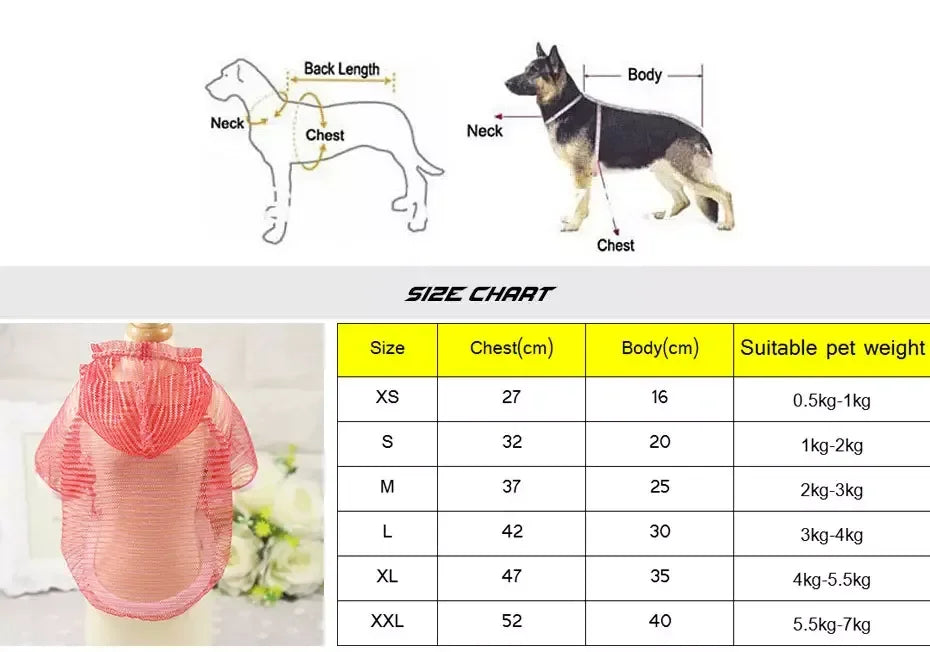 Ultra Thin Transparent Pet Dog Sun Protection Hoodie Clothes For Small Dogs Chihuahua Puppy Cat Summer Vest Shirt French Bulldog