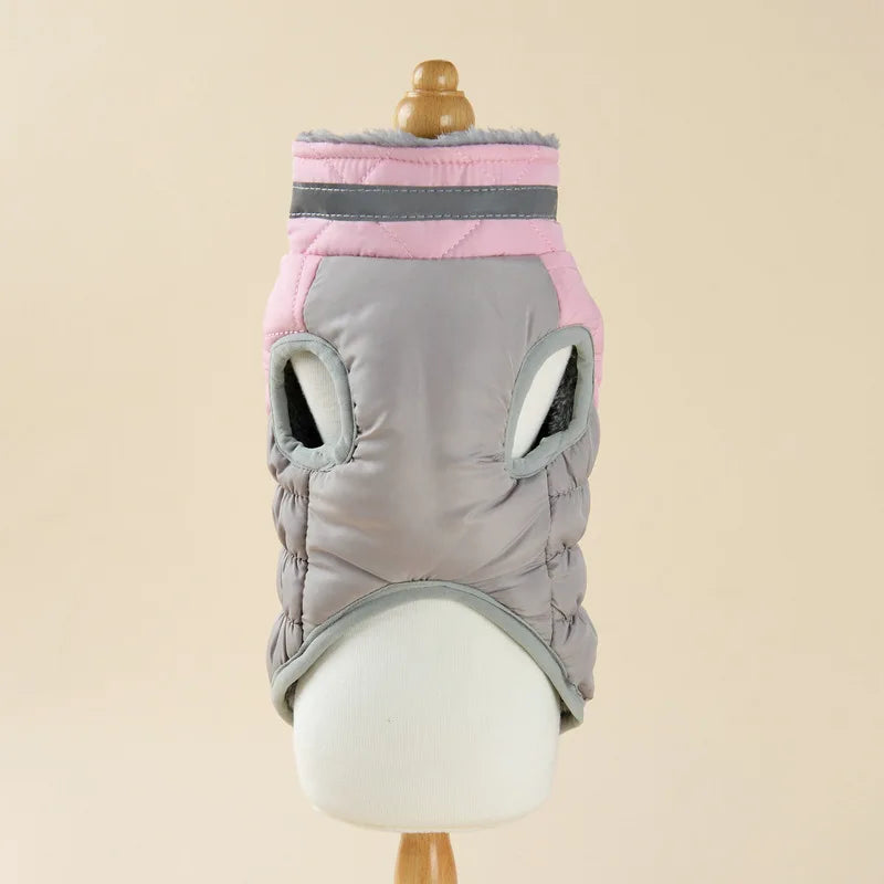 Reflective Dog Winter Jacket with Harness Cold Weather Clothes for Small Medium Dogs Turtleneck Thermal Fleece Lined Dog Coat