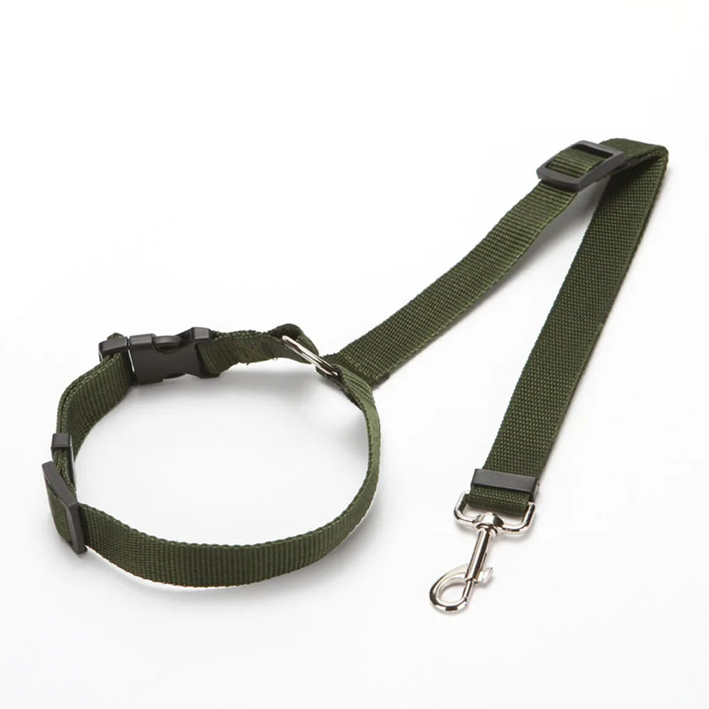 Dog Safety Seat Belts Strap Car Headrest Restraint Adjustable Nylon Seatbelt for Dog Pet Cat Vehicle Seatbelt for Harness Collar