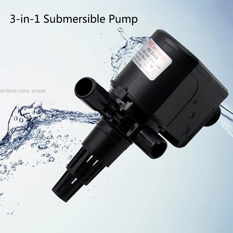3in1 Top Filter Box Aquarium Submersible Pump Fish Tank Upper Filter Belt Filter Box Oxygenation Filtration System Accessories