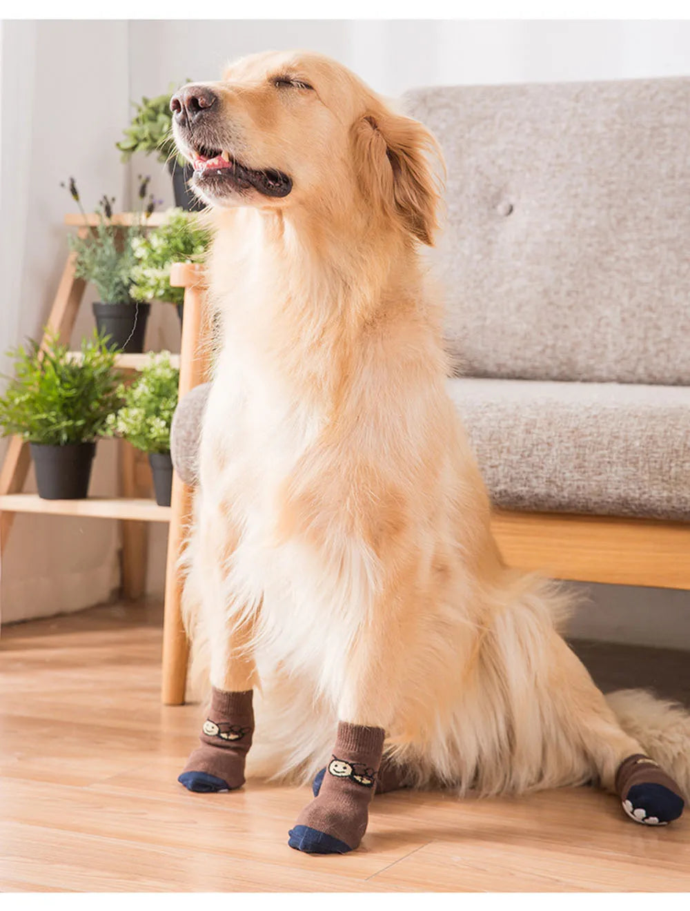 Premium Anti-Slip Dog Socks 4pcs Indoor Dog Socks Prevents Licking Slipping Great for Dog Paw Protection for Medium Large Dogs
