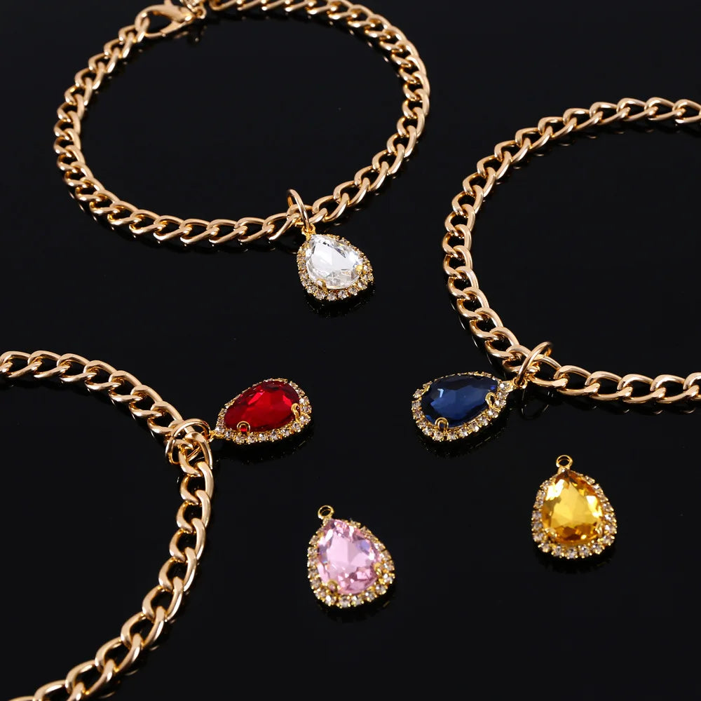 Cat Collar Dog Princess Love Cat Necklace Handmade Birthday Party Necklace Cat Accessories Pet Puppy Crystal Diamond Pendant