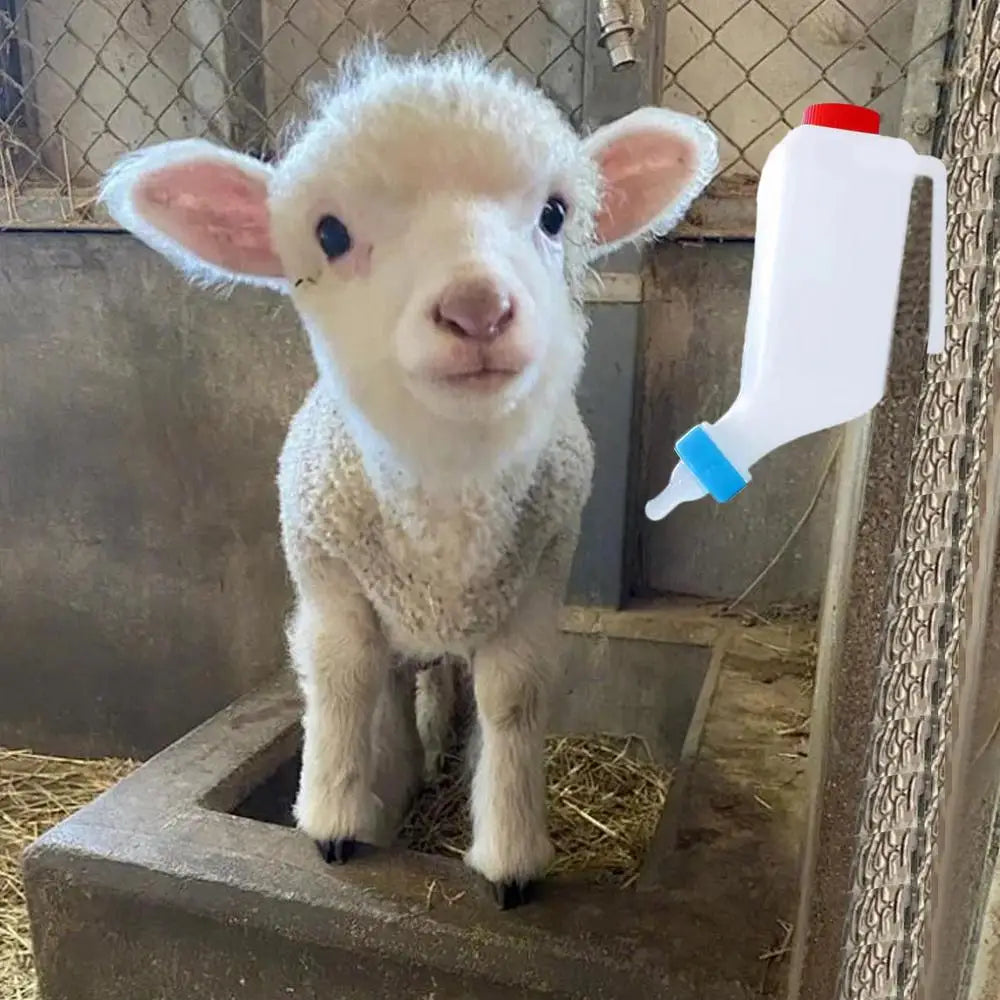 Baby Goat Bottle Lamb Bottle Animal feeding supplies Hangable Milk Feeder Veterinary hanging milk bottle with Clear Scale
