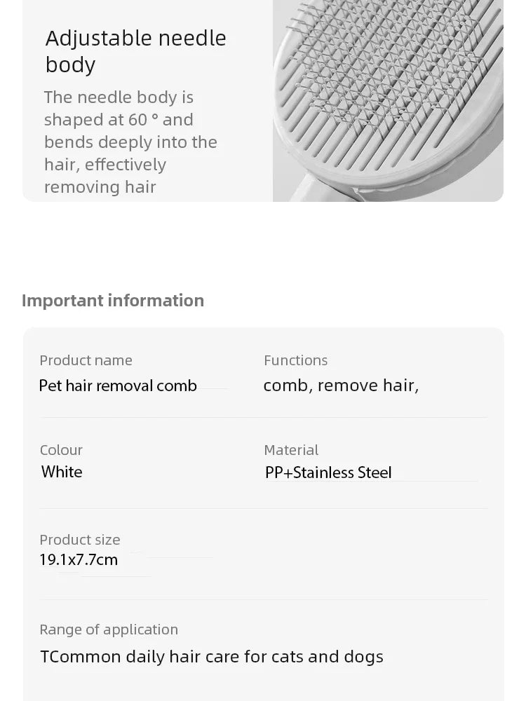 1PcsCat Comb Hair Removal Pet Magic Comb One Click Floating Hair Removal Cat Dog Universal Cleaning Beauty Supplies