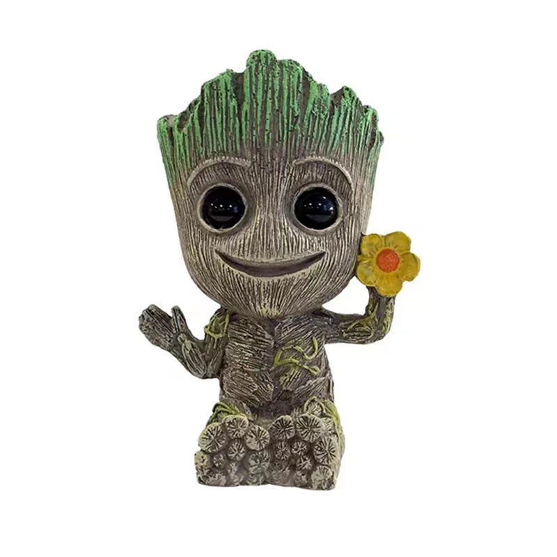 Cute Tree Man Figurine Aquarium Decoration With Air Bubble Driftwood Statue Multifunction Fish Tank Background Ornament Shelter