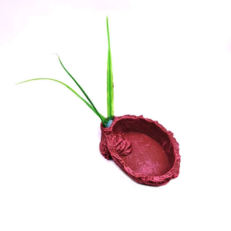 Pet Reptile Feeder Bowl Resin Aquarium Basin Food Water Pot Reptile Turtle Tortoise Scorpion Lizard Crabs Supplies Dropshipping