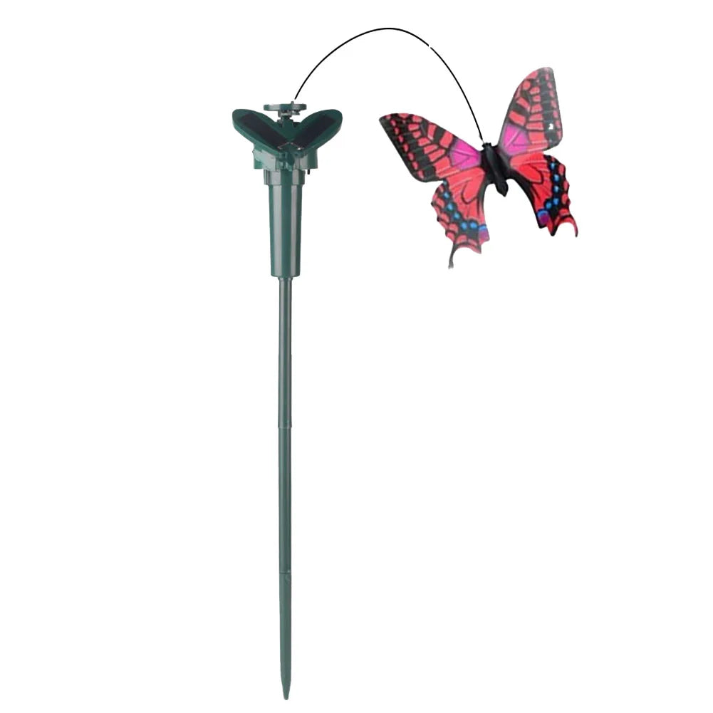 1PCS Realistic Solar Butterfly Bird Outdoor Yard Decor Waterproof Garden Ornaments Simulate Butterfly Circling Handicraft