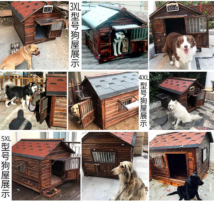 4XL Pet Kennel Large Dog Summer Cooler All Seasons Universal Medium Dog Kennel Solid Wood Removal and Washing