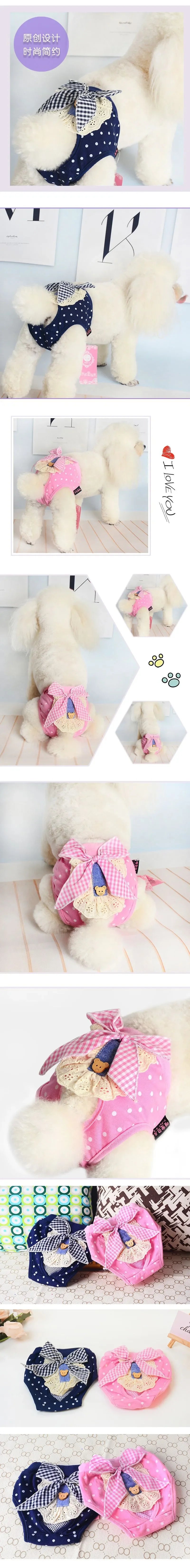 Pet Dog Diaper Sanitary Physiological Pants Dogs Sanitary Briefs For Puppy Kitty Trousers Underwear Diaper Pet Briefs For Female