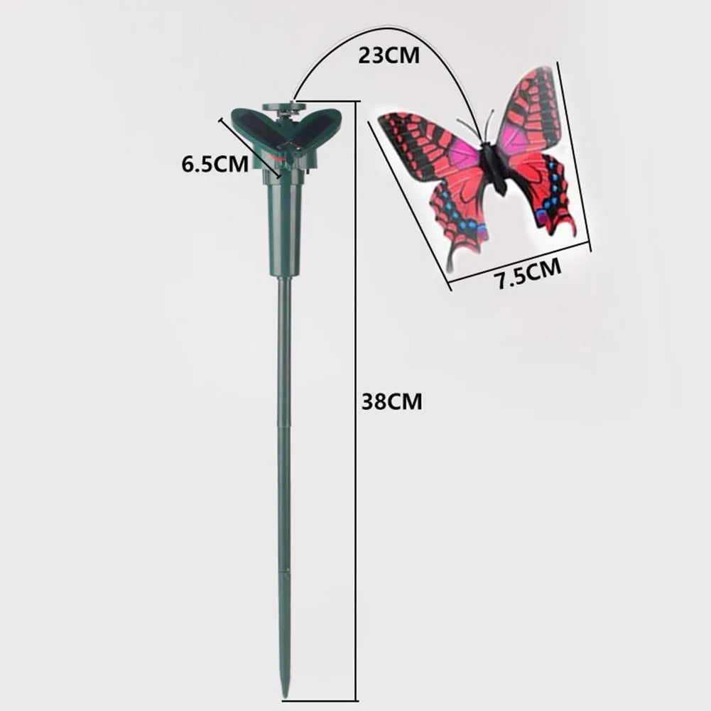 1PCS Realistic Solar Butterfly Bird Outdoor Yard Decor Waterproof Garden Ornaments Simulate Butterfly Circling Handicraft