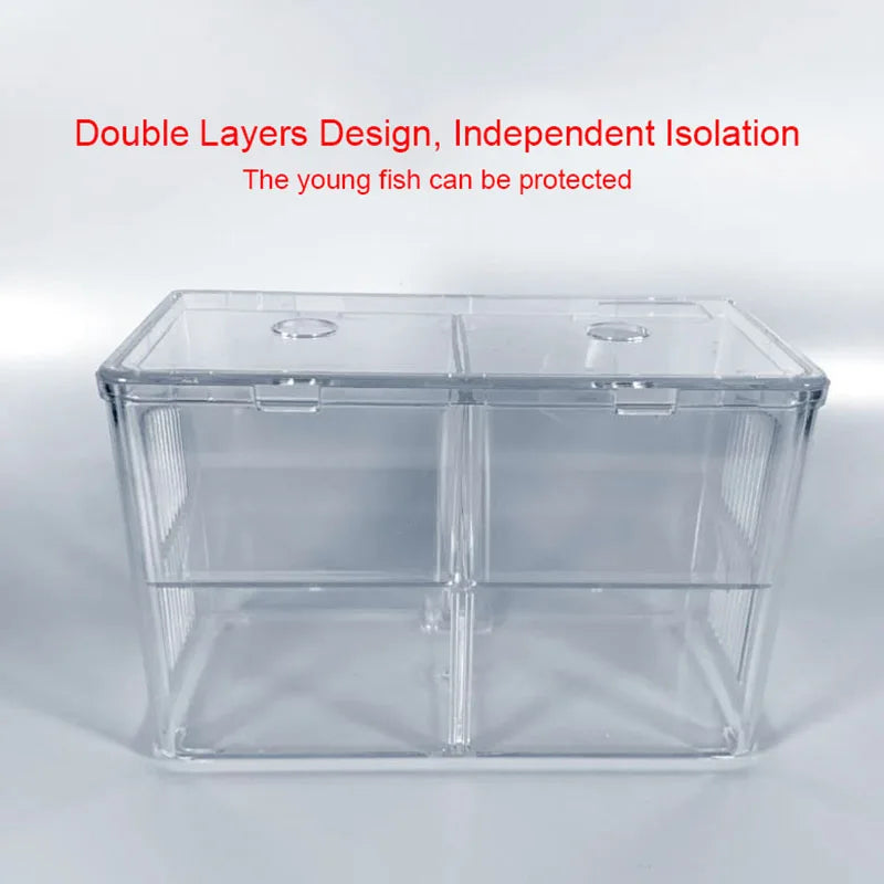 Aquarium Accessories Acrylic Fish Breeding Isolation Box Fish Tank Aquarium Breeder Double Guppies Hatching Incubator