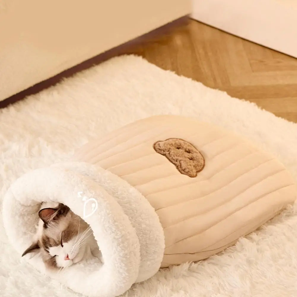 New Creative Pocket Cat Nest Semi-enclosed Pet Sleeping Bag Lambswool PP Cotton Warm And Comfortable Cat Sleeping 44/54cm Bag