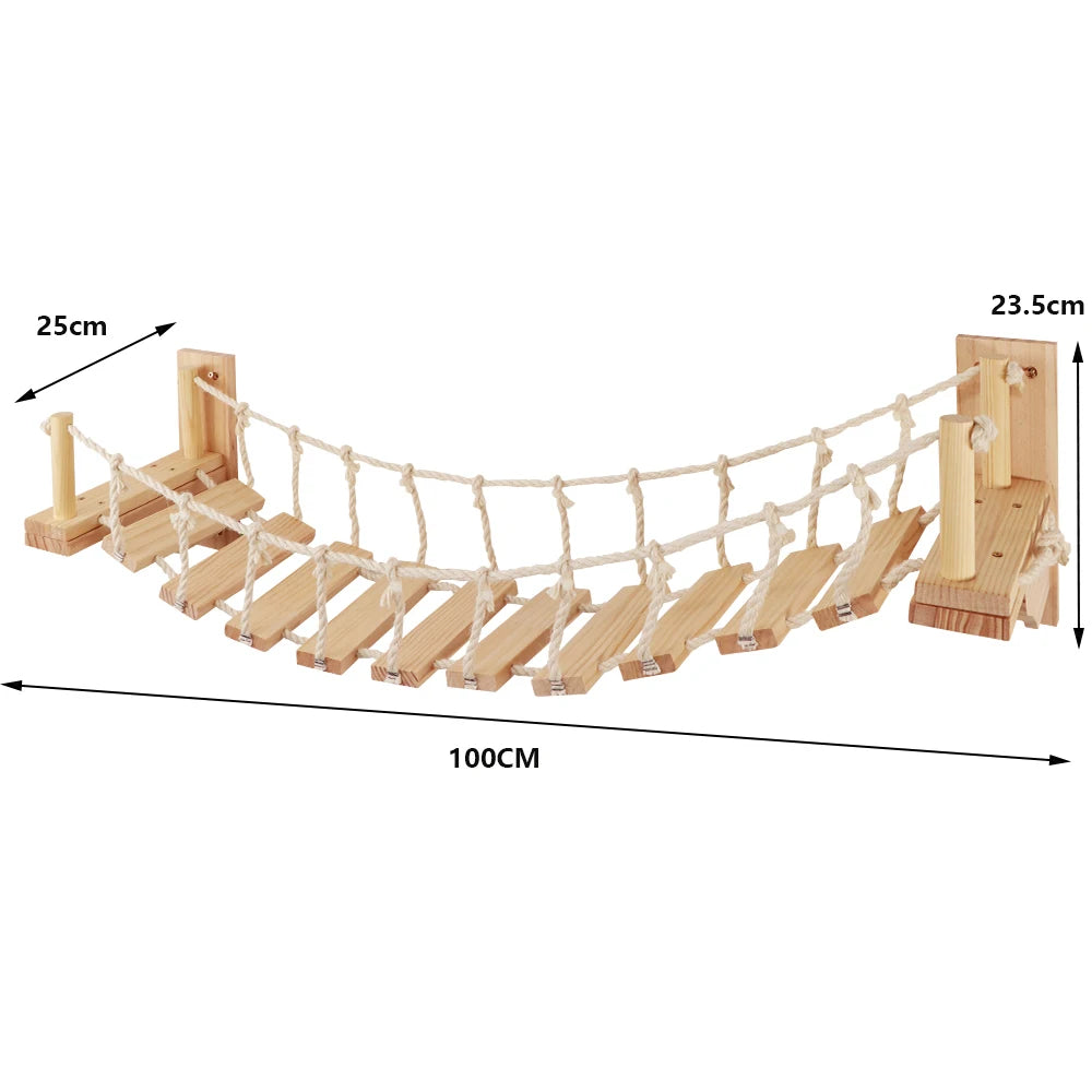 Cat Tree Tower Cat Climbing Shelf Wall Mounted Steps Curved Cat Bed Widen Access Corner Perches Hammock For Sleep Pet Furniture