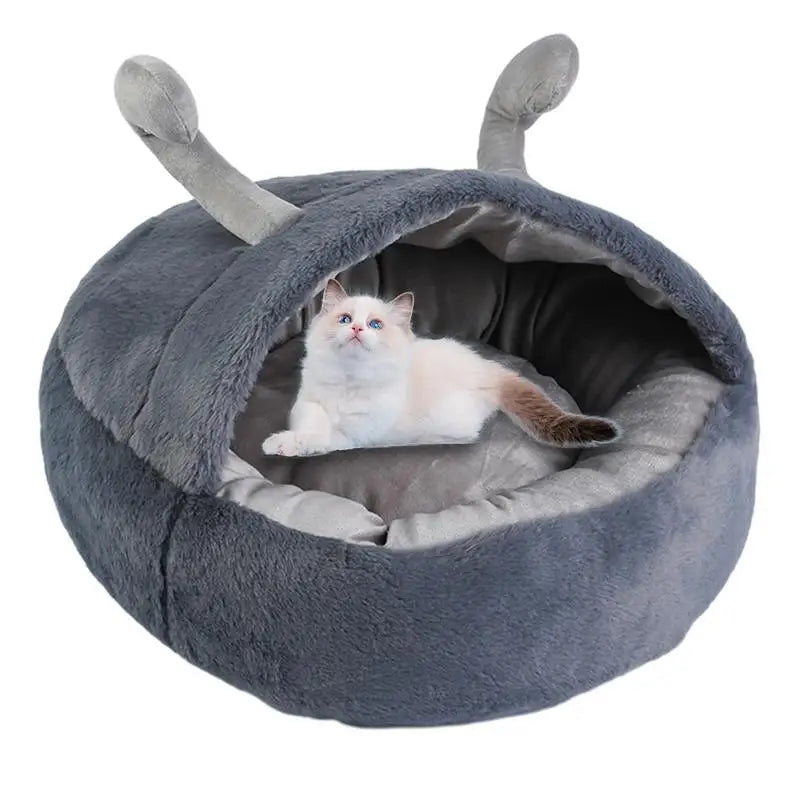 Hooded Cat Bed Cave Adorable Ear Design Cat Beds For Indoor Cats With Anti-Slip Bottom Cozy Pet Cave Comfortable Cat Nest