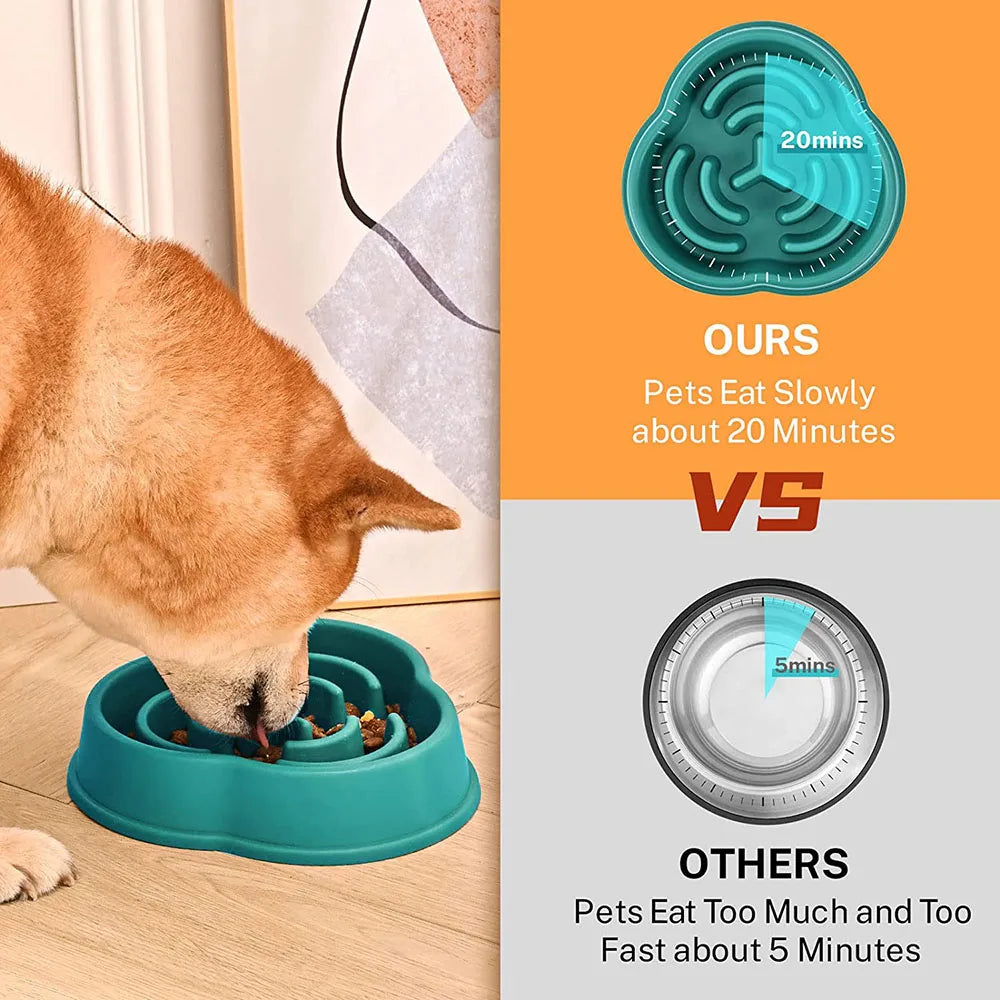 Dog Puppy Slow Feeder Bowl Non Slip Puzzle Bowl Anti-Gulping Dog Slower Food Feeding Dishes Pet Bowl for Large Medium Small Dogs