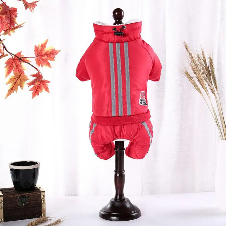 Thicken Warm Dog Jumpsuit Turtleneck Autumn Winter Dog Coat Reflective Sherpa Fleece Dog Clothes for Small Medium Dogs