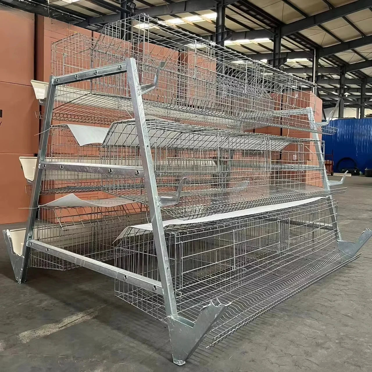 A Type Egg Cage, Three Layers and Four Doors, Capacity 96pcs, Suitable for Farms, Can Be Customized, Simple Chicken Cage