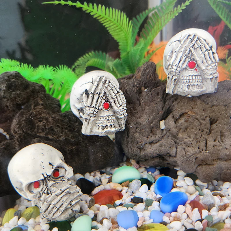 Resin Aquarium Ornaments Decoration Simulated Character Skull Decoration For Fish Tank Ornament Aquatic Pet Supplies Decorations