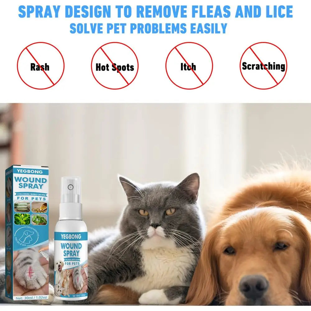 30ml Pets Anti-Itch Spray Pet Wound Spray Cats Dogs Skin Healthy Care Spray Pets Anti-Itch Treat Products For Sensitive Skin