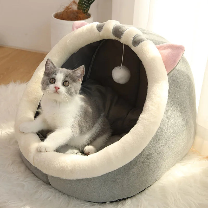tent bed for cats Pet Tent Cave Bed for Cats Small Dogs Self-Warming Cat Tent Bed Cat Hu – Whiskers Way