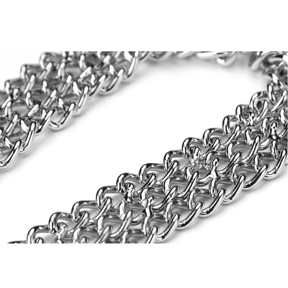 Dog Choker Collar No Pull Dog Collar Martingale Collar Seamless Die-Casting Three Row Chain Dog Collar for Dogs Training Walking