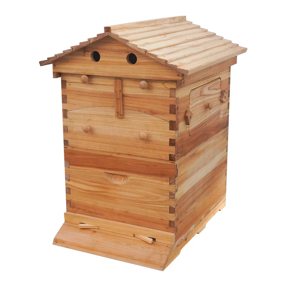 Beehive Automatic Obtain Honey Bee hive 7pcs Auto Super Frames Food-Grade Suitable Beekeeper Starter(Unassembled)