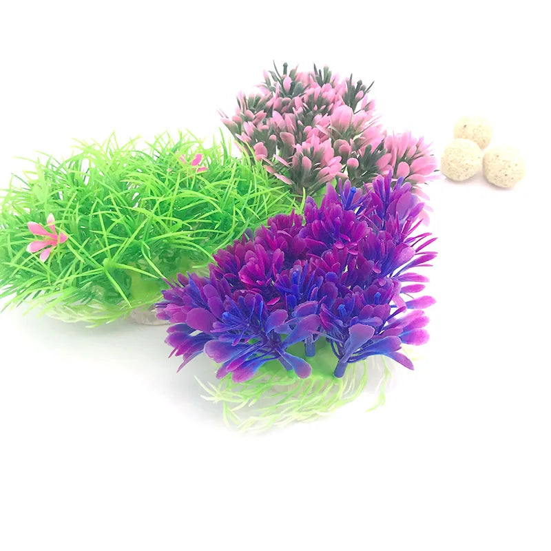 Artificial Wide Short Fish Tank Aquarium Plastic Plant Simulation Water Plants Grass For Fish Tank Aquarium Decoration Beautiful