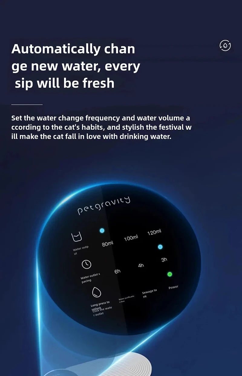 Dispenser cat water fountain Moving water unplugged Automatic water feeder pet dog drinker pet feeder cat fountain