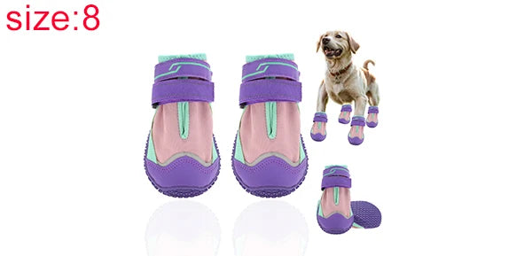 UXCELL 4pcs Casual Dog Shoes Waterproof Anti-Slip Dog Shoes Dog Boots Paw Protectors Outdoor Walking Protector Pets Shoes