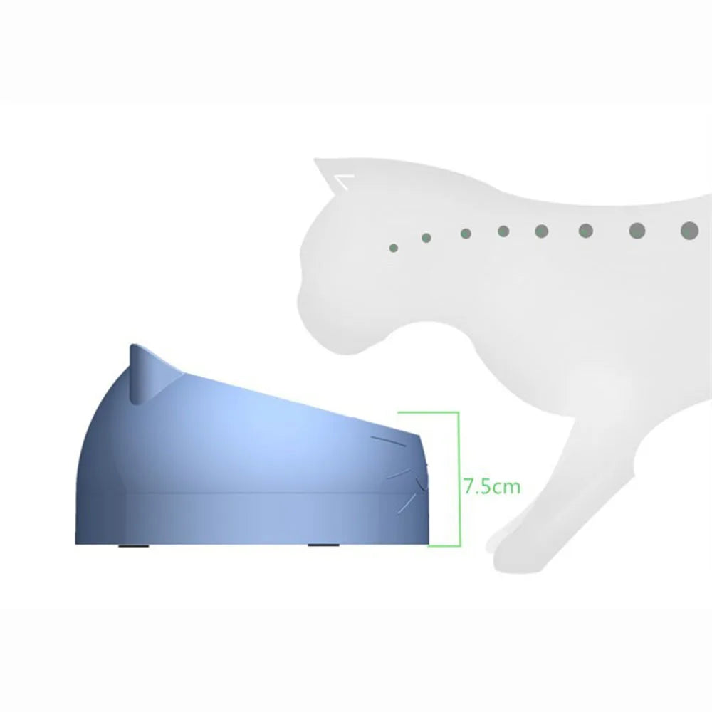 Cat Dog Bowls 15 Degrees Raised Stainless Steel Cat Bowl Safeguard Neck Puppy Pet Feeder Non-slip Crash Elevated Cat Food Bowl