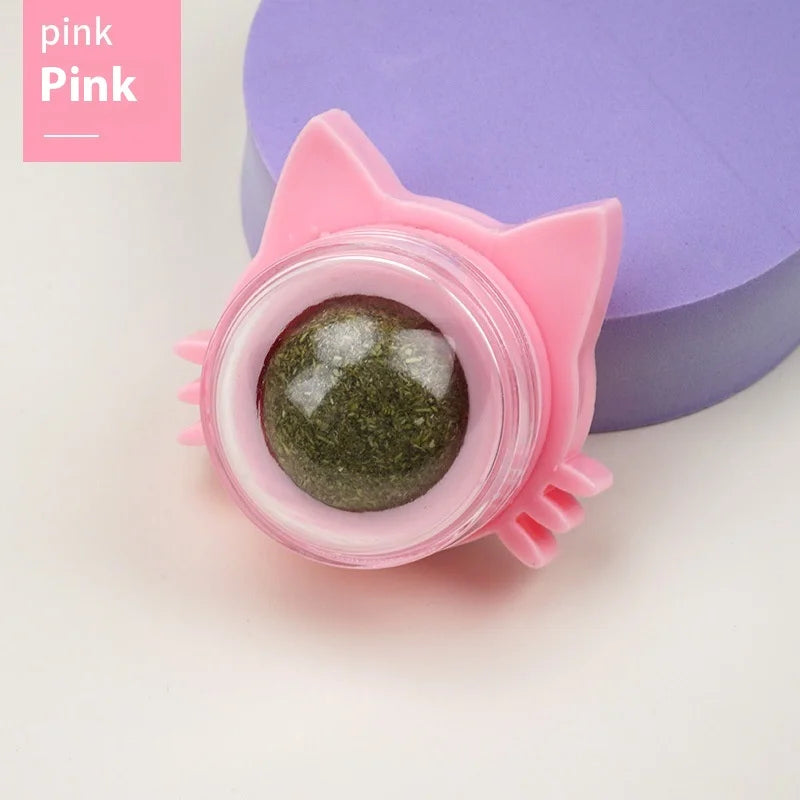 Cat Ear Peppermint Rotating Ball Cat Happy Interactive Cat Toy Worms Gall Fruit Wood Polygonum Toy Ball