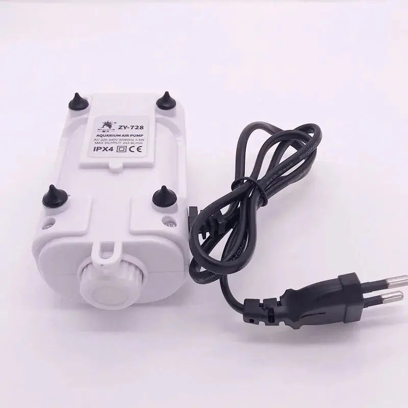 220V 3.5W 8W 12W Aquarium Air Pump Fish Tank Mini Air Compressor Oxygen Pump Aquarium Fish Tank Accessories Two Outputs Silent