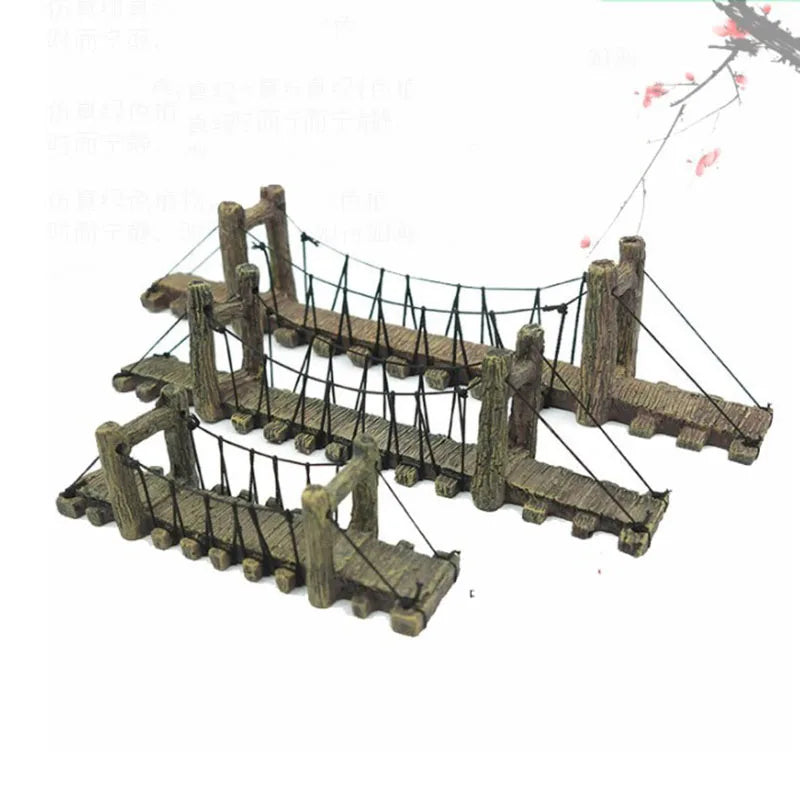 1pc Aquarium Resin Bridge Decoration Rocks Fish Tank Ornaments Decor Landscaping Rockery Mountain Bridge Hiding Cave Accessories