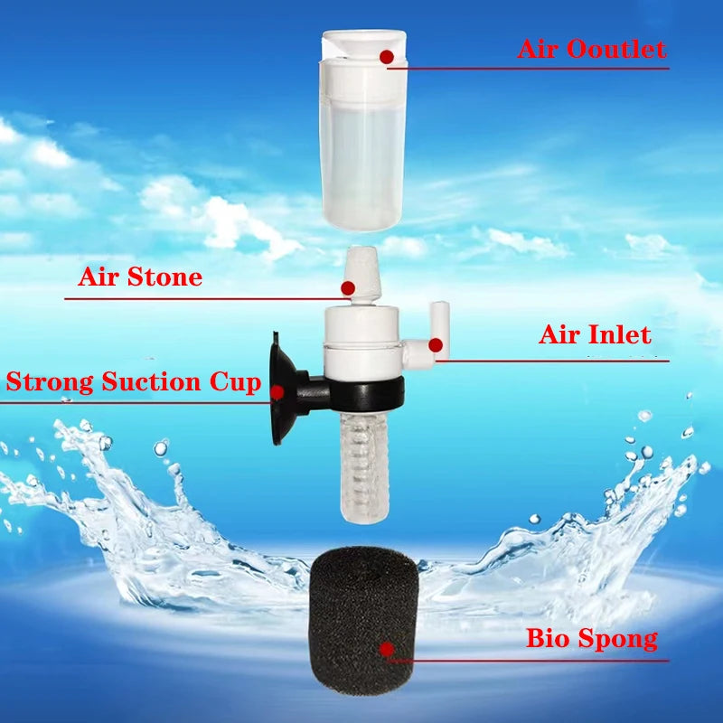 Mini Aquarium Sponge Filter Fish Tank Shrimp Pond Air Pump Biochemical Sponge Filter Aquarium Filtration Filter BioSponge Filter