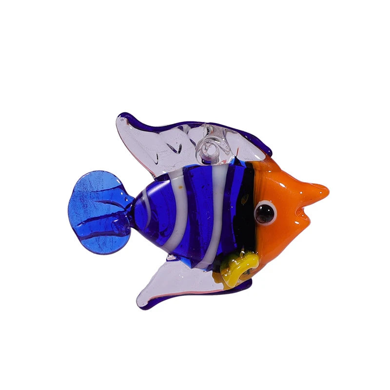 Artificial Glass Fish Small Tropical Fish Simulation Vivid Landscape Glass Fake Fish Floating Aquarium Ornament Decoration