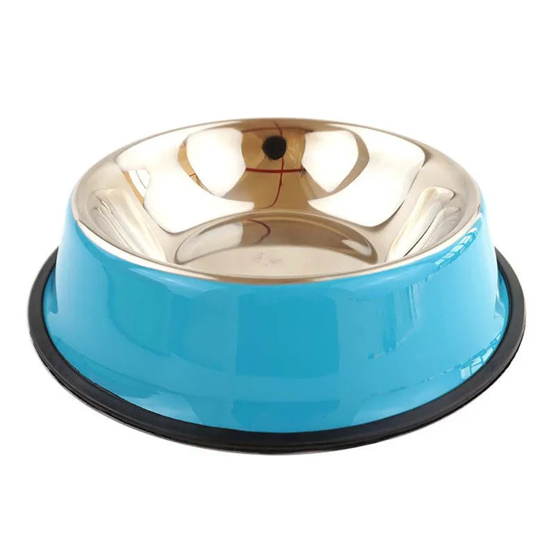 Stainless Steel Dog Bowls pink, Food and Water Non Slip Anti Skid Stackable Pet Puppy Dishes for Small, Medium and Large Dogs