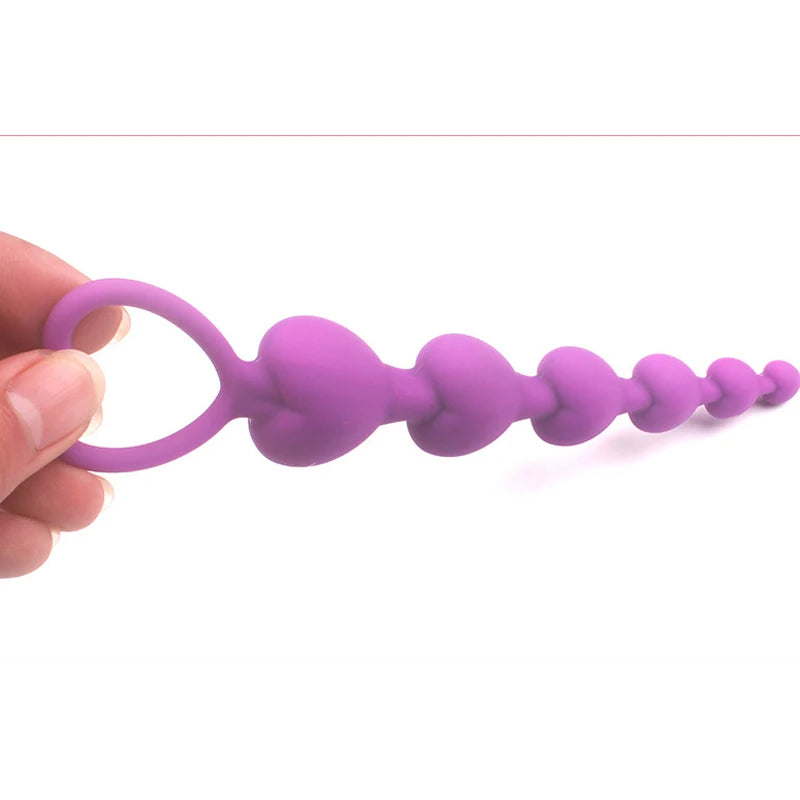 2023 New Heart beads Soft Anal Plug anus Toys Big Balls Silicone G-Spot Stimulating Butt Plugs Adult Sex Couple Sexy