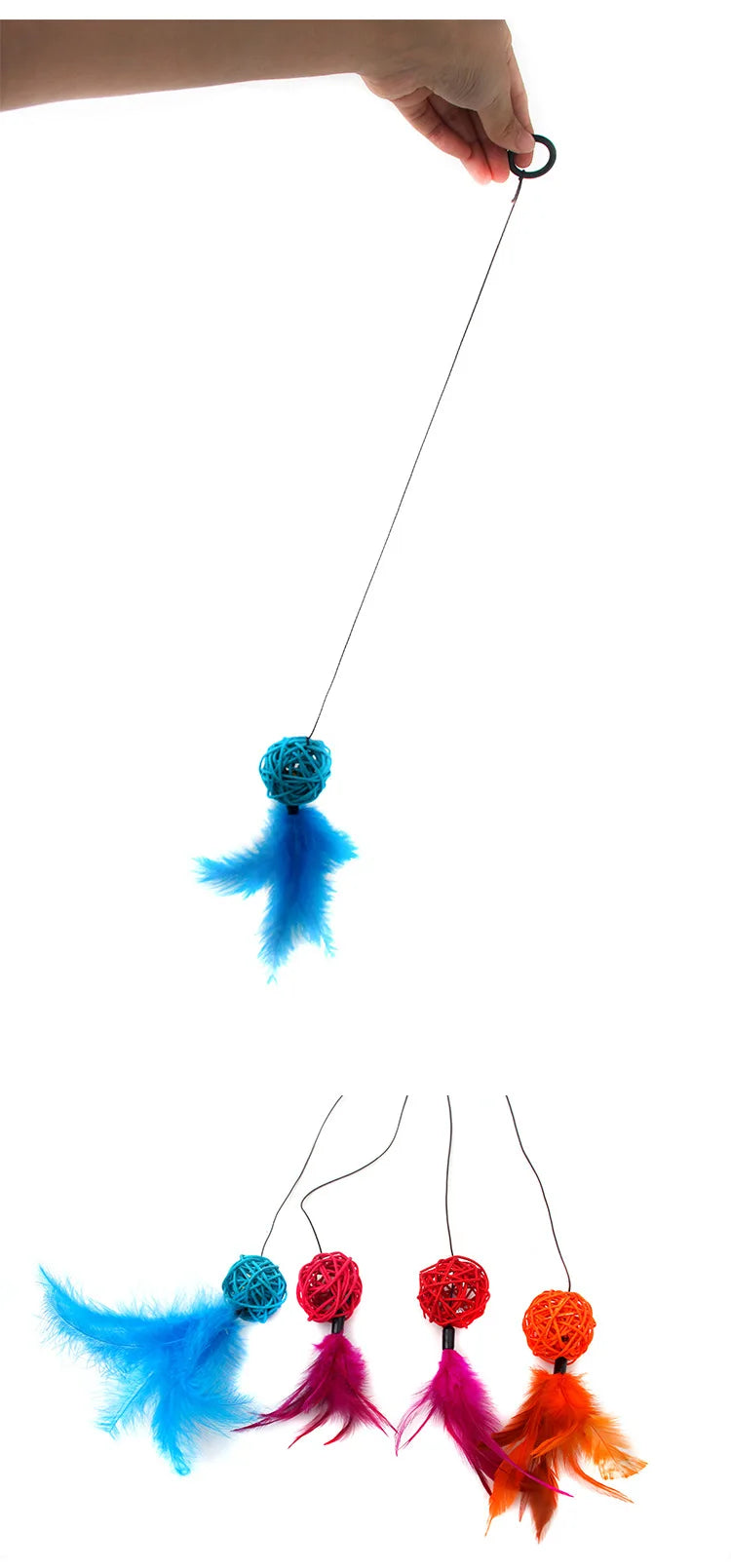Cat Toy Cat Teaser Sticks Ring Cat Toys Rattan Ball Badminton Cat Cat Toys Cat Chewing Toys Funny Cat Stick Cat Cat Supplies