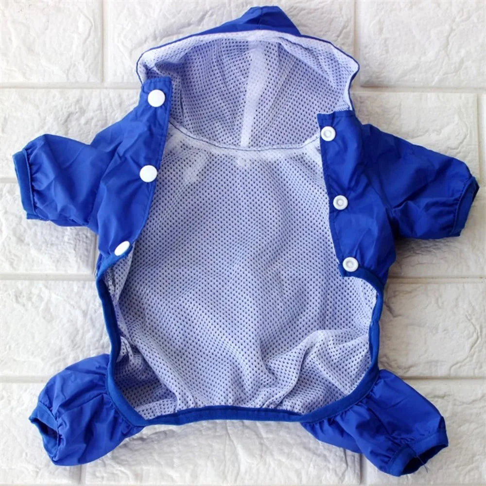 Dogs Raincoat Adjustable Puppy Dog Raincoat Waterproof 4 Legs Raincoat for Small Dogs Outdoor Pet Poncho with Reflective Strap