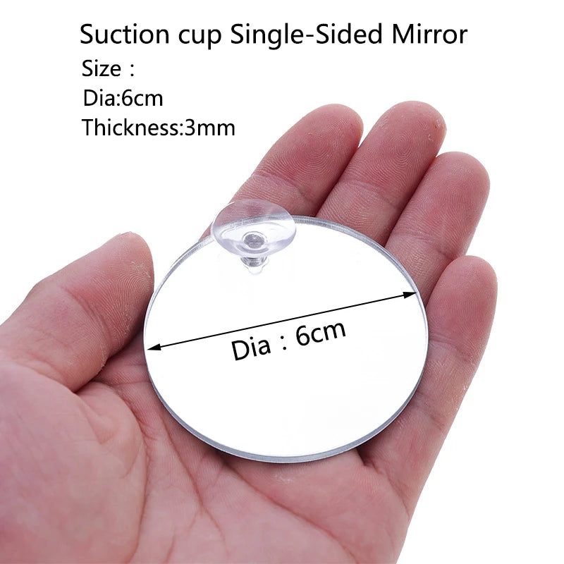 Acrylic Aquarium Betta Mirror Fish Tank Floating Round Mirror For Fish Betta Flowerhorn Cichlid Training 4cm/5cm/6cm/7cm/8cm/9cm