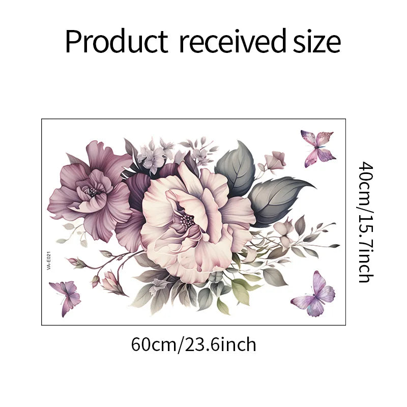 1PCS Painted Branches Flower Birds Bedroom Living Room Porch Home Background Decoration Beautify Wall Paste Self-adhesive