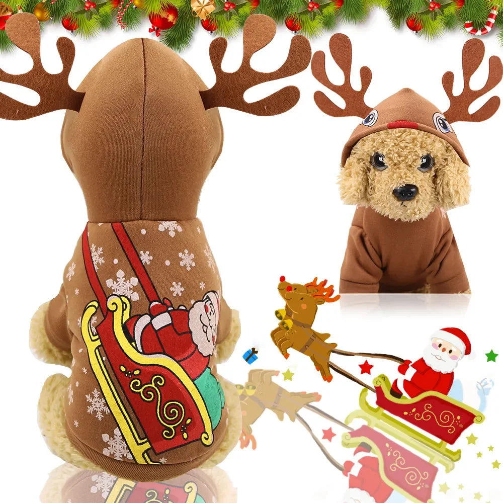 Christmas Pets Dressing Up Santa Funny Pet Clothes For Small Medium Large Dogs Winter Warm Dog Clothes Chihuahua Pug Yorkshire